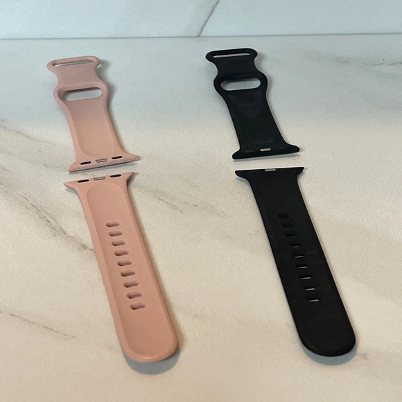 Light Pink and Black Apple Watch Bands - Picture 3 of 3